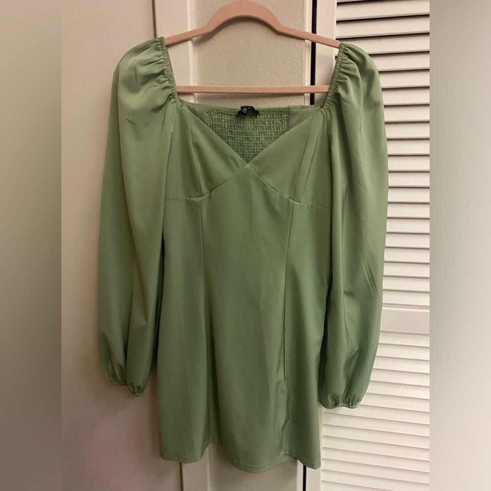 Kendall & Kylie Long Puffed Long Sleeve Bodycon Dress